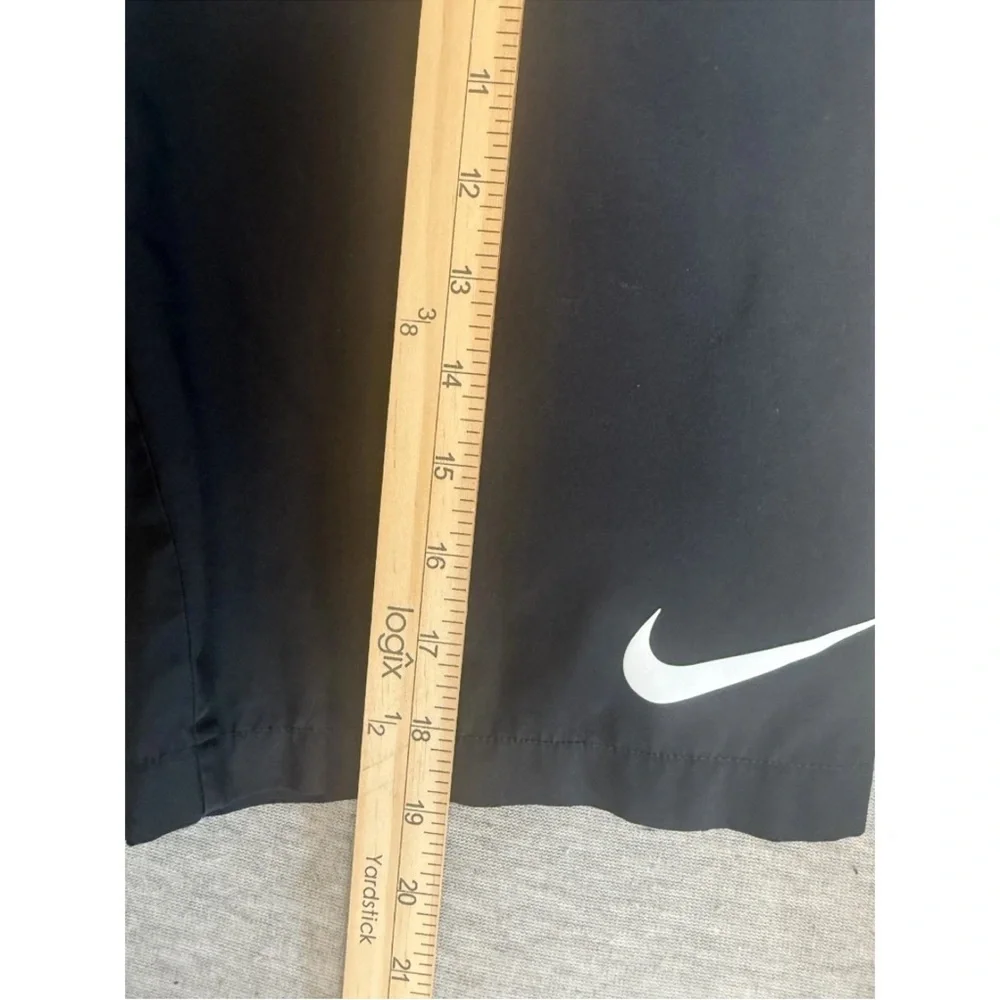 Nike Dri-Fit Shorts Men's Small Black‎ Swoosh Logo Drawstring Running Training